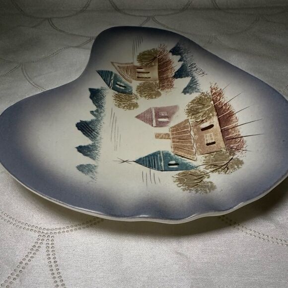 SASCHA B BRASTOFF MID-CENTURY‎ MCM ASHTRAY, DISH - ROOFTOPS - SIGNED - Picture 3 of 14